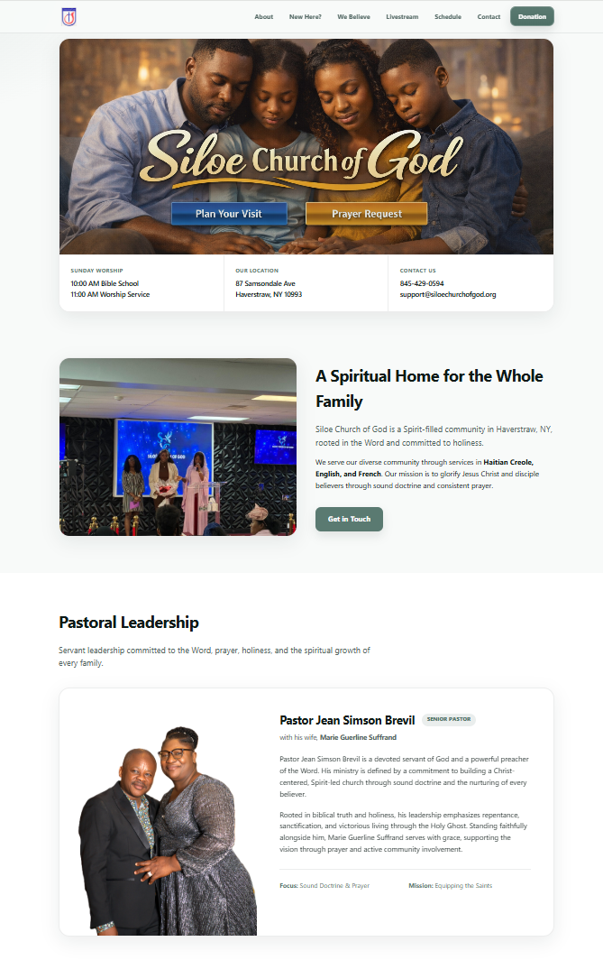 Siloe Church of God website screenshot